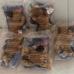 5 Ty Teenie Beanie Babies McDonald’s Happy Meal Toy 90s LOT Bones the Dog plush